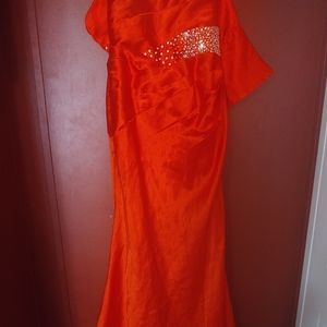 Ruby red prom dress w/rhinestone embellishments